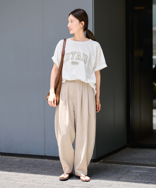 FRAMeWORK(フレームワーク)の「ピグメント PRINT TEE(Tシャツ/カットソー・レディース・ホワイト/ワインレッド/ブラウン・FREE)」の7枚目の写真