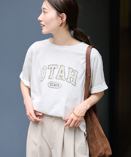 FRAMeWORK(フレームワーク)の「ピグメント PRINT TEE(Tシャツ/カットソー・レディース・ホワイト/ワインレッド/ブラウン・FREE)」の10枚目の写真