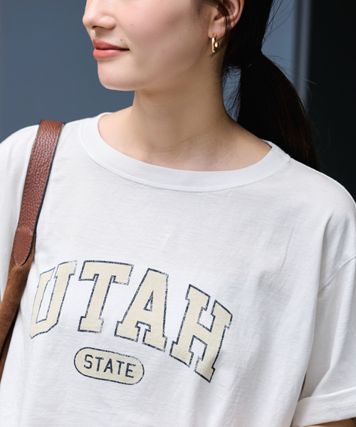FRAMeWORK(フレームワーク)の「ピグメント PRINT TEE(Tシャツ/カットソー・レディース・ホワイト/ワインレッド/ブラウン・FREE)」の15枚目の写真