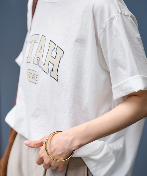 FRAMeWORK(フレームワーク)の「ピグメント PRINT TEE(Tシャツ/カットソー・レディース・ホワイト/ワインレッド/ブラウン・FREE)」の16枚目の写真