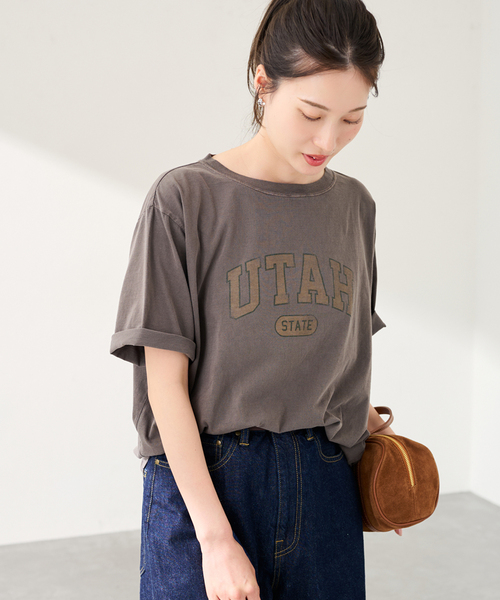 FRAMeWORK(フレームワーク)の「ピグメント PRINT TEE(Tシャツ/カットソー・レディース・ホワイト/ワインレッド/ブラウン・FREE)」の22枚目の写真