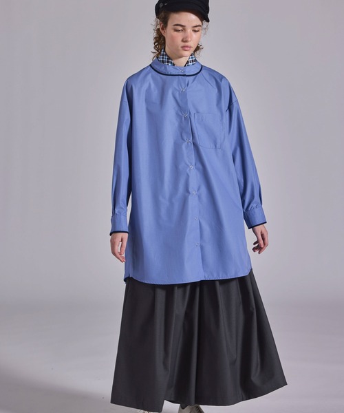 Kelen(ケレン)の「「KELEN / ケレン」リングドットAラインチュニックシャツ(シャツ/ブラウス・レディース・ネイビー/サックスブルー/オフホワイト・S/M)」の4枚目の写真