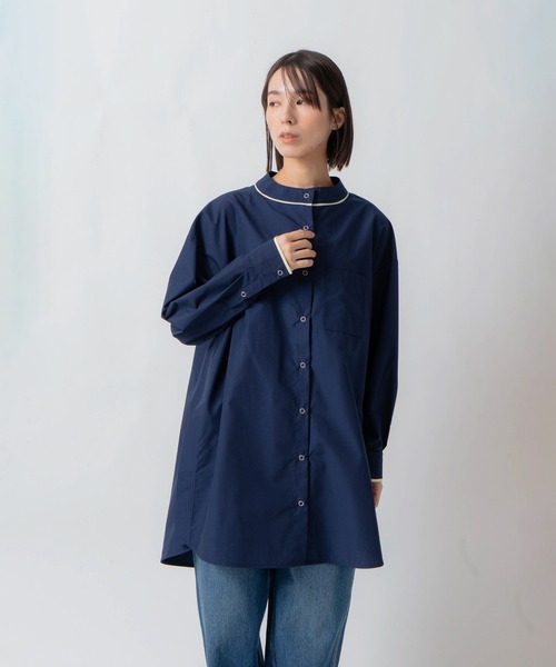 Kelen(ケレン)の「「KELEN / ケレン」リングドットAラインチュニックシャツ(シャツ/ブラウス・レディース・ネイビー/サックスブルー/オフホワイト・S/M)」の15枚目の写真