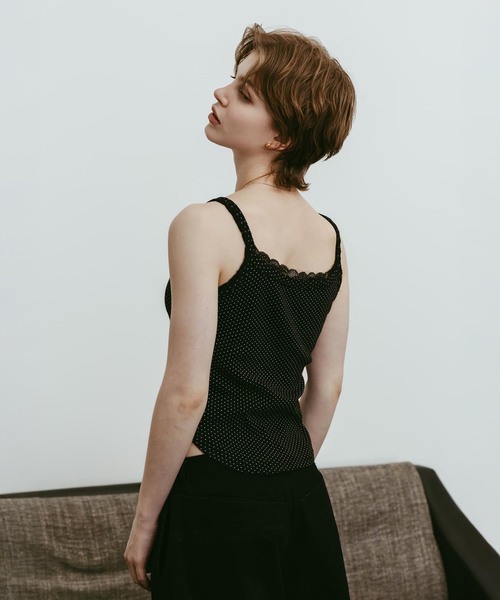 Knuth Marf(クヌースマーフ)の「Knuth Marf / クヌースマーフ lace detail camisole(キャミソール・レディース・ブラック/チャコールグレー/カーキ・FREE)」の6枚目の写真