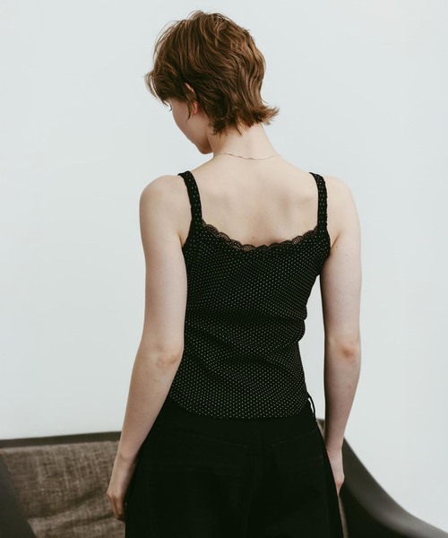 Knuth Marf(クヌースマーフ)の「Knuth Marf / クヌースマーフ lace detail camisole(キャミソール・レディース・ブラック/チャコールグレー/カーキ・FREE)」の7枚目の写真