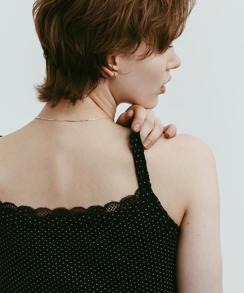 Knuth Marf(クヌースマーフ)の「Knuth Marf / クヌースマーフ lace detail camisole(キャミソール・レディース・ブラック/チャコールグレー/カーキ・FREE)」の9枚目の写真