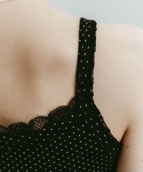 Knuth Marf(クヌースマーフ)の「Knuth Marf / クヌースマーフ lace detail camisole(キャミソール・レディース・ブラック/チャコールグレー/カーキ・FREE)」の11枚目の写真