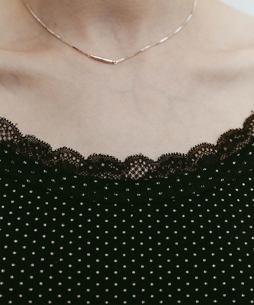 Knuth Marf(クヌースマーフ)の「Knuth Marf / クヌースマーフ lace detail camisole(キャミソール・レディース・ブラック/チャコールグレー/カーキ・FREE)」の12枚目の写真