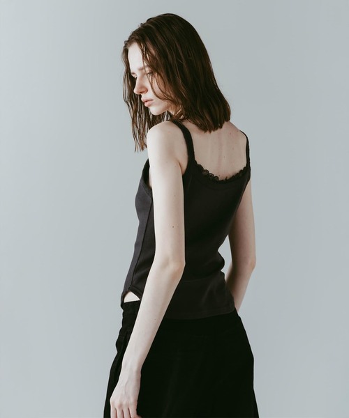 Knuth Marf(クヌースマーフ)の「Knuth Marf / クヌースマーフ lace detail camisole(キャミソール・レディース・ブラック/チャコールグレー/カーキ・FREE)」の15枚目の写真