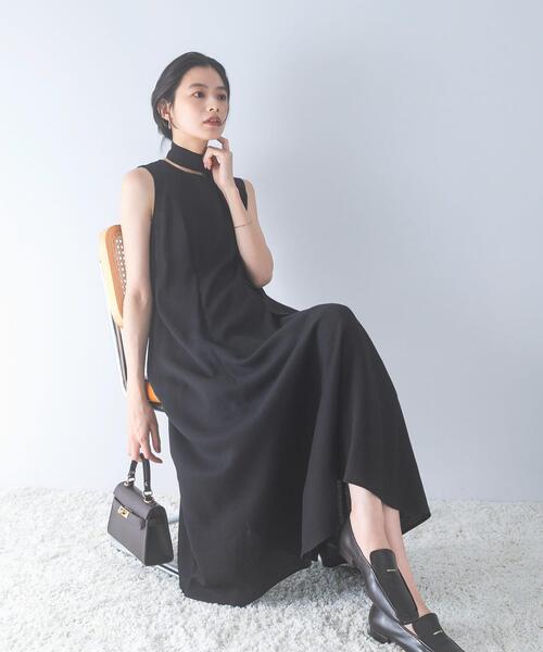 URBAN RESEARCH ROSSO WOMEN（アーバンリサーチ　ロッソ）の「ベルト付フレアシルエットロングドレス（ワンピース・レディース・ブラック/チェック・36/38）」の10枚目の写真