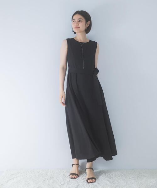 URBAN RESEARCH ROSSO WOMEN（アーバンリサーチ　ロッソ）の「ベルト付フレアシルエットロングドレス（ワンピース・レディース・ブラック/チェック・36/38）」の12枚目の写真