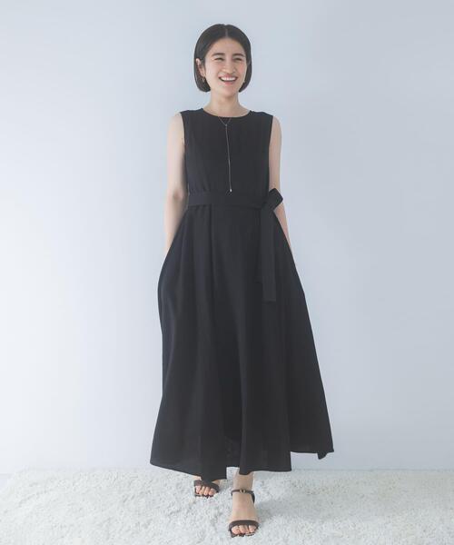 URBAN RESEARCH ROSSO WOMEN（アーバンリサーチ　ロッソ）の「ベルト付フレアシルエットロングドレス（ワンピース・レディース・ブラック/チェック・36/38）」の13枚目の写真