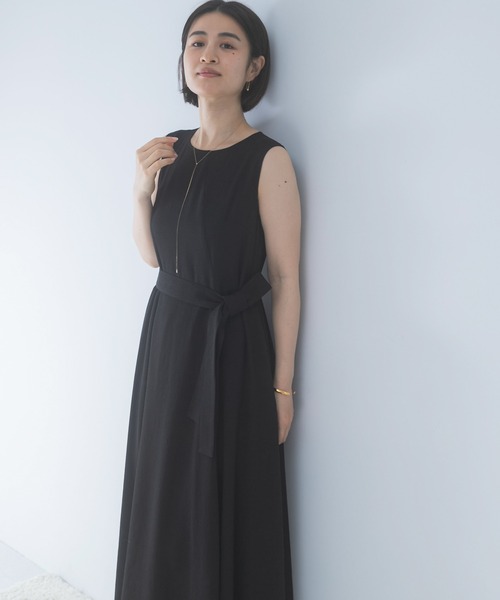 URBAN RESEARCH ROSSO WOMEN(アーバンリサーチ ロッソ)の「ベルト付フレアシルエットロングドレス(ワンピース・レディース・ブラック/チェック・36/38)」の20枚目の写真