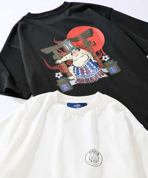PARIS SAINT-GERMAIN(パリサンジェルマン)の「【NAO YOSHIHARA x PSG】 RIKISHI GRAPHIC TEE(Tシャツ/カットソー・メンズ・ブラック/ホワイト・X-LARGE/LARGE/MEDIUM)」の1枚目の写真