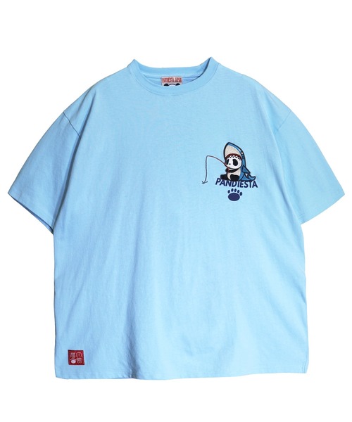 PANDIESTA（パンディエスタ）の「釣りキチ鮫パンダTシャツ(M2)（Tシャツ/カットソー・メンズ・ホワイト/ブラック/サックスブルー・M/L/XL/XXL）」の4枚目の写真