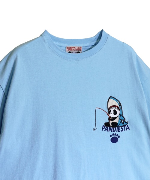 PANDIESTA（パンディエスタ）の「釣りキチ鮫パンダTシャツ(M2)（Tシャツ/カットソー・メンズ・ホワイト/ブラック/サックスブルー・M/L/XL/XXL）」の5枚目の写真