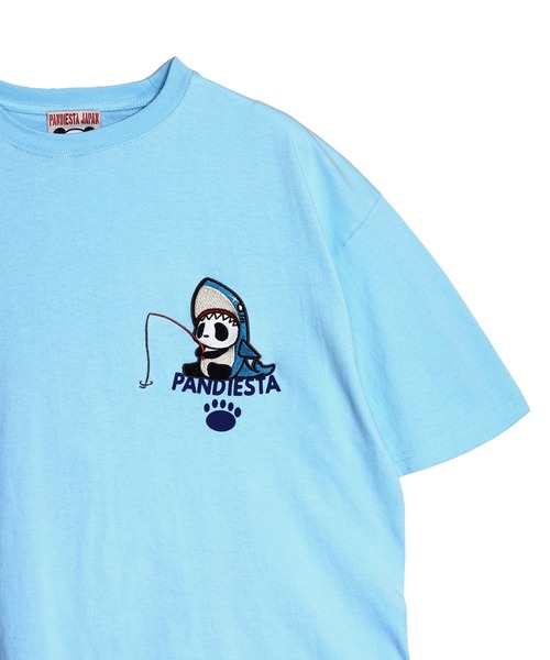 PANDIESTA（パンディエスタ）の「釣りキチ鮫パンダTシャツ(M2)（Tシャツ/カットソー・メンズ・ホワイト/ブラック/サックスブルー・M/L/XL/XXL）」の6枚目の写真