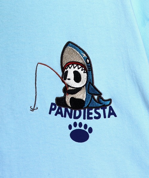 PANDIESTA（パンディエスタ）の「釣りキチ鮫パンダTシャツ(M2)（Tシャツ/カットソー・メンズ・ホワイト/ブラック/サックスブルー・M/L/XL/XXL）」の7枚目の写真