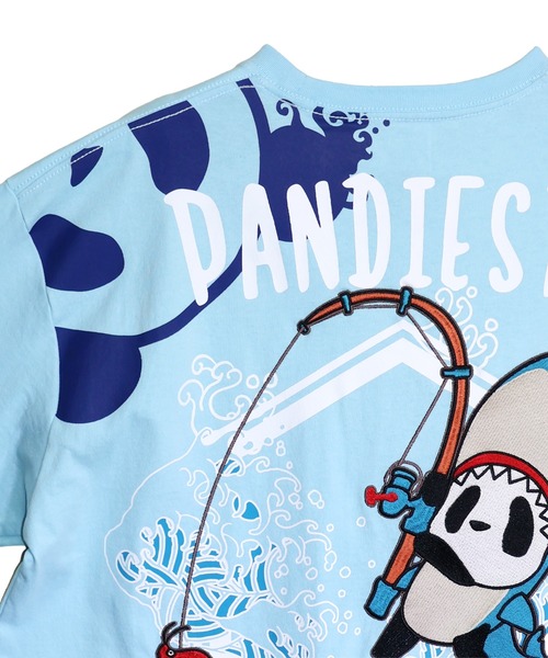 PANDIESTA（パンディエスタ）の「釣りキチ鮫パンダTシャツ(M2)（Tシャツ/カットソー・メンズ・ホワイト/ブラック/サックスブルー・M/L/XL/XXL）」の11枚目の写真