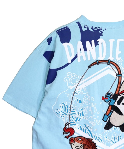 PANDIESTA（パンディエスタ）の「釣りキチ鮫パンダTシャツ(M2)（Tシャツ/カットソー・メンズ・ホワイト/ブラック/サックスブルー・M/L/XL/XXL）」の12枚目の写真