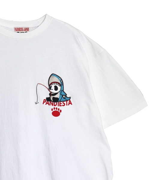PANDIESTA（パンディエスタ）の「釣りキチ鮫パンダTシャツ(M2)（Tシャツ/カットソー・メンズ・ホワイト/ブラック/サックスブルー・M/L/XL/XXL）」の15枚目の写真
