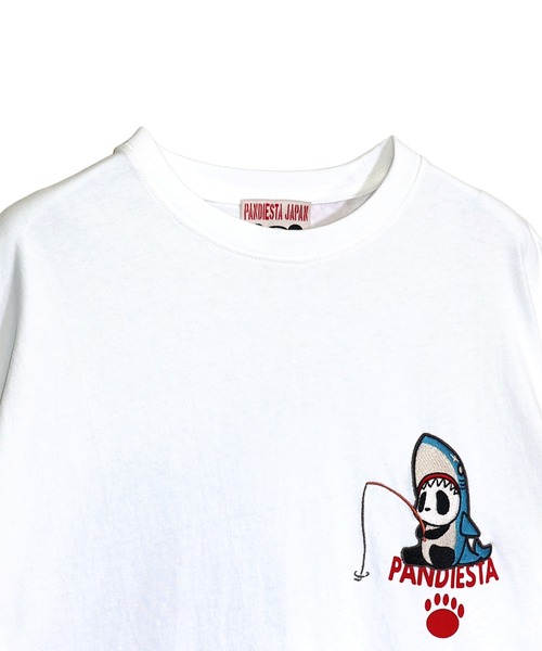 PANDIESTA（パンディエスタ）の「釣りキチ鮫パンダTシャツ(M2)（Tシャツ/カットソー・メンズ・ホワイト/ブラック/サックスブルー・M/L/XL/XXL）」の16枚目の写真