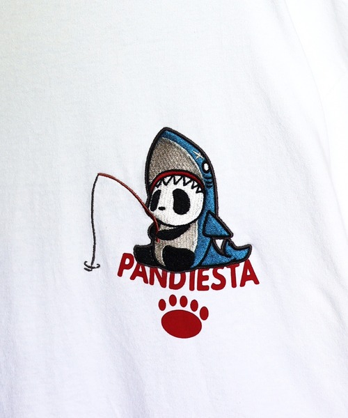 PANDIESTA（パンディエスタ）の「釣りキチ鮫パンダTシャツ(M2)（Tシャツ/カットソー・メンズ・ホワイト/ブラック/サックスブルー・M/L/XL/XXL）」の17枚目の写真