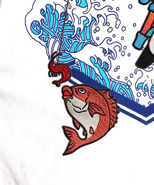 PANDIESTA（パンディエスタ）の「釣りキチ鮫パンダTシャツ(M2)（Tシャツ/カットソー・メンズ・ホワイト/ブラック/サックスブルー・M/L/XL/XXL）」の22枚目の写真