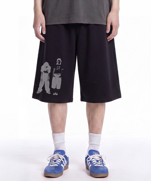 GRAVER（グレーバー）の「[UNISEX]STAR3 バミューダパンツ_3color（スウェットパンツ・レディース・ライトグレー/アッシュブラウン/ブラック・ONE SIZE）」の6枚目の写真
