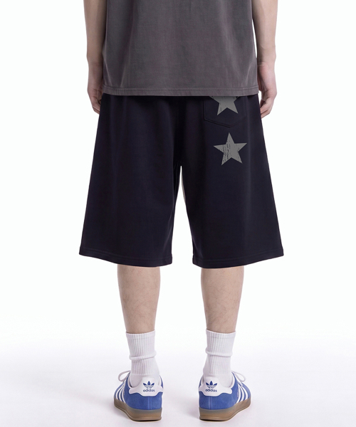 GRAVER（グレーバー）の「[UNISEX]STAR3 バミューダパンツ_3color（スウェットパンツ・レディース・ライトグレー/アッシュブラウン/ブラック・ONE SIZE）」の7枚目の写真