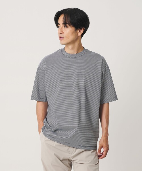 BEAUTY&YOUTH UNITED ARROWS(ビューティーアンドユースユナイテッドアローズ)の「クール デオドラント クルーネック ボーダー Tシャツ 接触冷感 抗菌防臭(Tシャツ/カットソー・メンズ・ナチュラル/ネイビー・XL/M/L/S)」の2枚目の写真