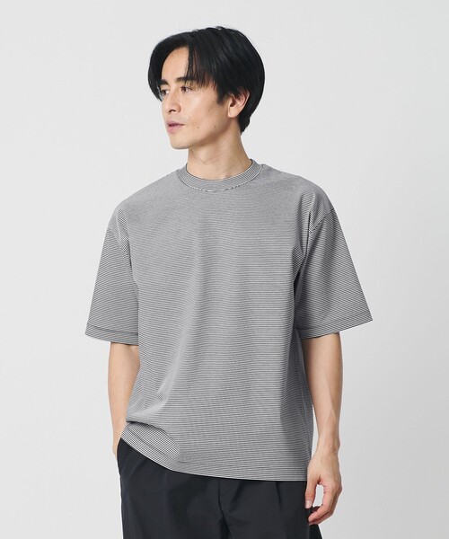 BEAUTY&YOUTH UNITED ARROWS(ビューティーアンドユースユナイテッドアローズ)の「クール デオドラント クルーネック ボーダー Tシャツ 接触冷感 抗菌防臭(Tシャツ/カットソー・メンズ・ナチュラル/ネイビー・XL/M/L/S)」の3枚目の写真