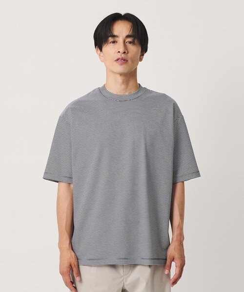BEAUTY&YOUTH UNITED ARROWS(ビューティーアンドユースユナイテッドアローズ)の「クール デオドラント クルーネック ボーダー Tシャツ 接触冷感 抗菌防臭(Tシャツ/カットソー・メンズ・ナチュラル/ネイビー・XL/M/L/S)」の6枚目の写真