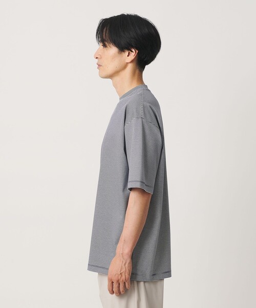 BEAUTY&YOUTH UNITED ARROWS(ビューティーアンドユースユナイテッドアローズ)の「クール デオドラント クルーネック ボーダー Tシャツ 接触冷感 抗菌防臭(Tシャツ/カットソー・メンズ・ナチュラル/ネイビー・XL/M/L/S)」の7枚目の写真