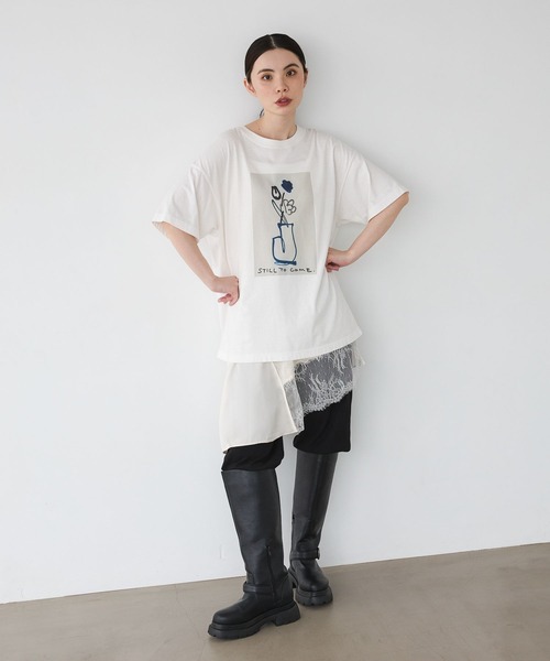 JEANASIS(ジーナシス)の「【kurry×JEANASIS】BIGプリントTEE/1043156(Tシャツ/カットソー・レディース・ピンク/ホワイト/チャコールグレー・FREE)」の12枚目の写真