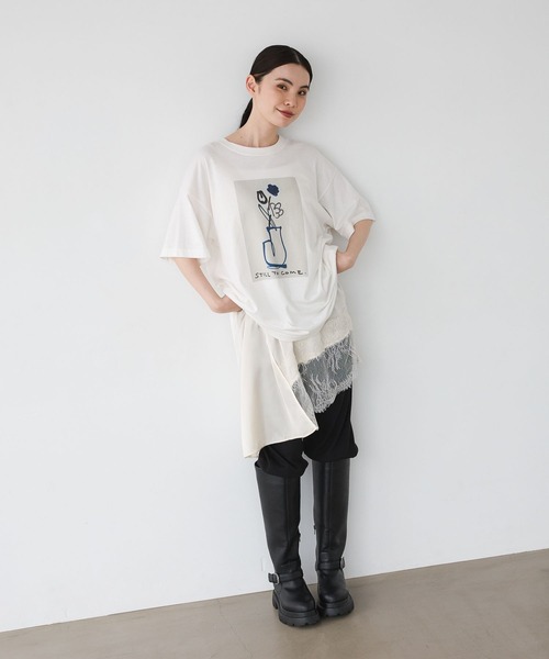JEANASIS(ジーナシス)の「【kurry×JEANASIS】BIGプリントTEE/1043156(Tシャツ/カットソー・レディース・ピンク/ホワイト/チャコールグレー・FREE)」の14枚目の写真