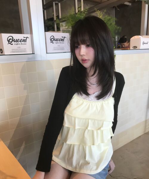 EXPIRED GIRL（エクスパイアードガール）の「[2nd] Unbalanced Frill Cami Lemon（Tシャツ/カットソー・レディース・その他・FREE）」の3枚目の写真