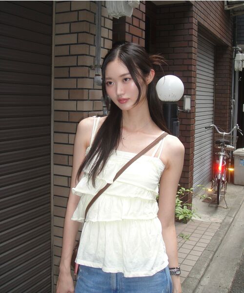 EXPIRED GIRL（エクスパイアードガール）の「[2nd] Unbalanced Frill Cami Lemon（Tシャツ/カットソー・レディース・その他・FREE）」の4枚目の写真