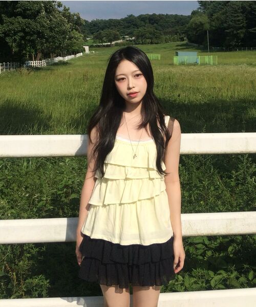 EXPIRED GIRL（エクスパイアードガール）の「[2nd] Unbalanced Frill Cami Lemon（Tシャツ/カットソー・レディース・その他・FREE）」の5枚目の写真