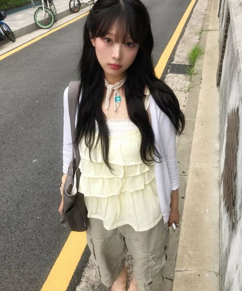 EXPIRED GIRL（エクスパイアードガール）の「[2nd] Unbalanced Frill Cami Lemon（Tシャツ/カットソー・レディース・その他・FREE）」の7枚目の写真