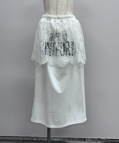 ARCHIVE STANCE(アーカイブスタンス)の「LACE LAYER SKIRT(スカート・レディース・オフホワイト/ブラック・FREE)」の3枚目の写真