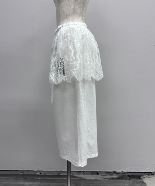 ARCHIVE STANCE(アーカイブスタンス)の「LACE LAYER SKIRT(スカート・レディース・オフホワイト/ブラック・FREE)」の4枚目の写真