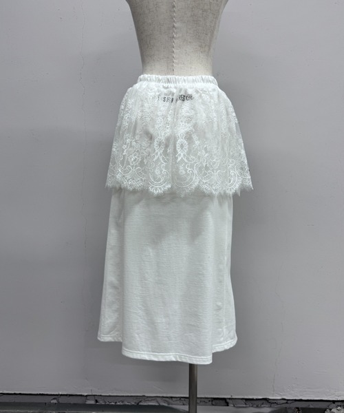 ARCHIVE STANCE(アーカイブスタンス)の「LACE LAYER SKIRT(スカート・レディース・オフホワイト/ブラック・FREE)」の5枚目の写真