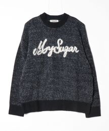 jacquard logo knit