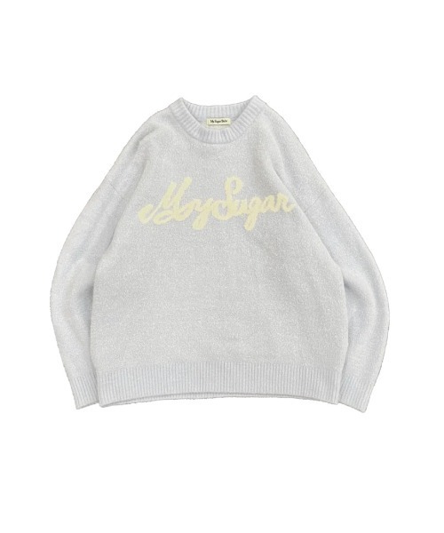 My sugar Babe(マイシュガーベイブ)の「jacquard logo knit(ニット/セーター・メンズ・ブラック/ブルー系・MEDIUM/LARGE)」の8枚目の写真
