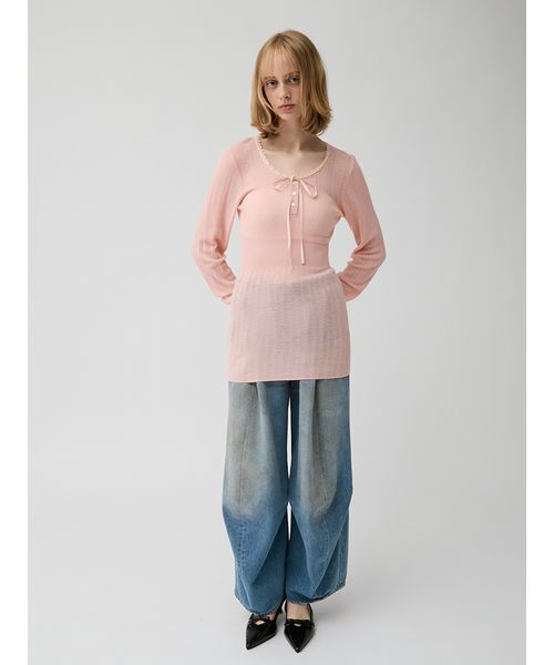 LILY BROWN（リリーブラウン）の「ドレープヘムイージーデニムパンツ（デニムパンツ・レディース・ライトブルー/ピンク/ブルー・1/0）」の15枚目の写真