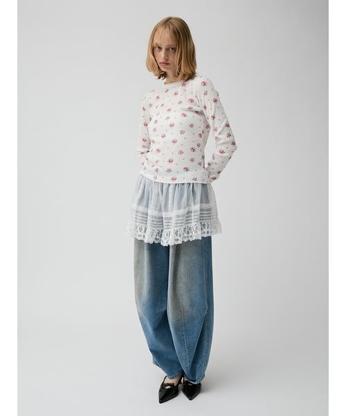LILY BROWN（リリーブラウン）の「ドレープヘムイージーデニムパンツ（デニムパンツ・レディース・ライトブルー/ピンク/ブルー・1/0）」の16枚目の写真