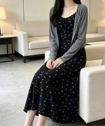 花柄 キャミソールワンピース × カーディガン セットアップ