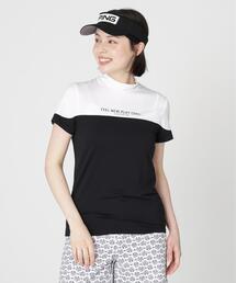 【PING APPAREL】ナイロンサッカー半袖ハイネックシャツ ＜GOLD＞ (LADIES)