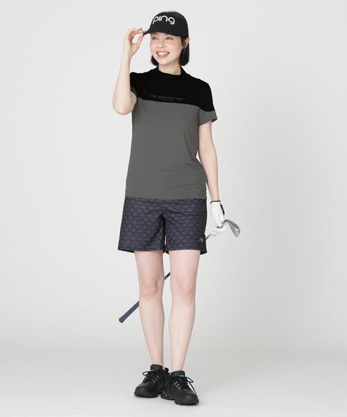 PING（ピン）の「【PING APPAREL】ナイロンサッカー半袖ハイネックシャツ ＜GOLD＞ (LADIES)（Tシャツ/カットソー・レディース・グレー/ブラック/ホワイト・M/LL/S/L）」の5枚目の写真